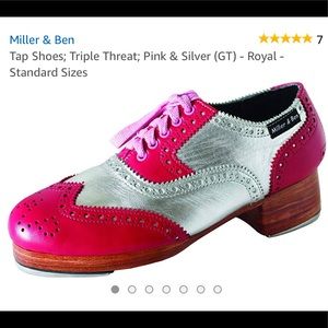 Miller & Ben tap shoes. Triple Threat, Pink/Silver